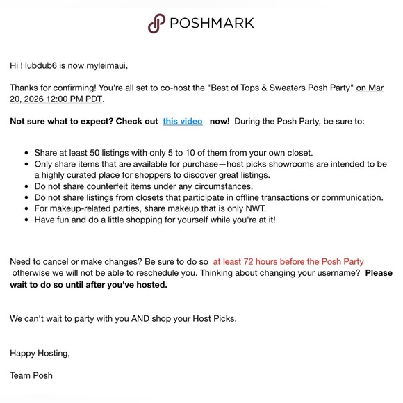 Thank you!  Posh part listing. - Picture 5 of 8